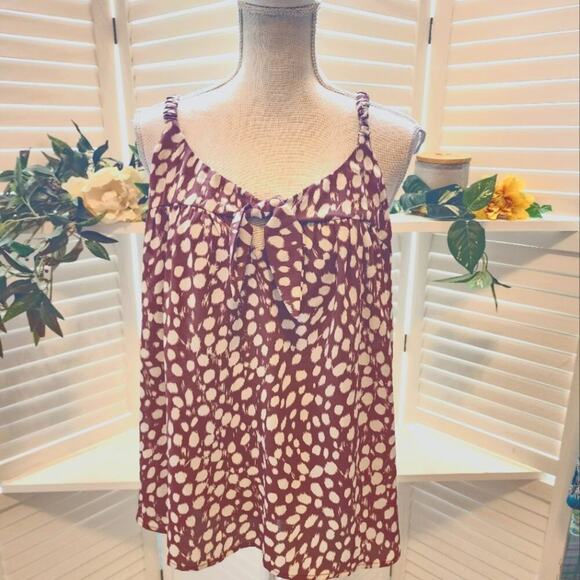 Papermoon Tops - PAPERMOON NWT CREAM & BROWN (45) BLOUSE 2X